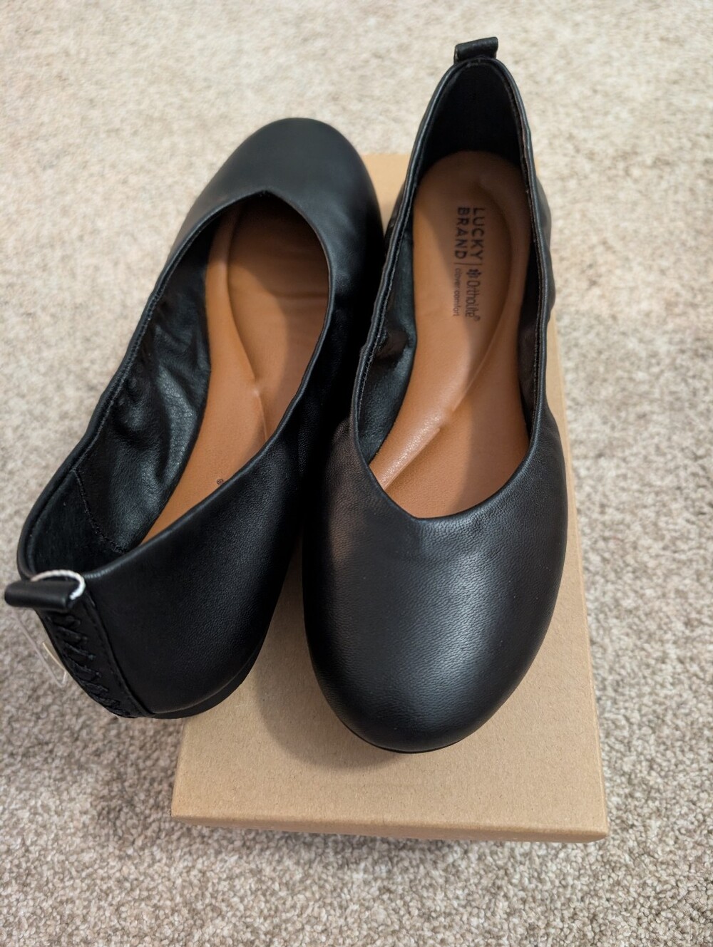 Lucky Brand Black Slip-On Ortholite Ballet Flats
